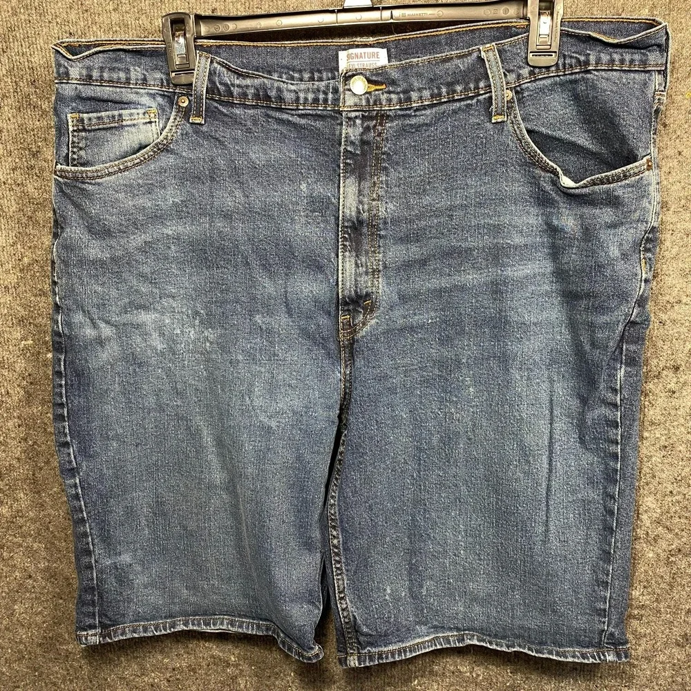 Levi Strauss Signature Mens Blue Classic Denim Shorts 44 Relaxed Fit 10 Inseam